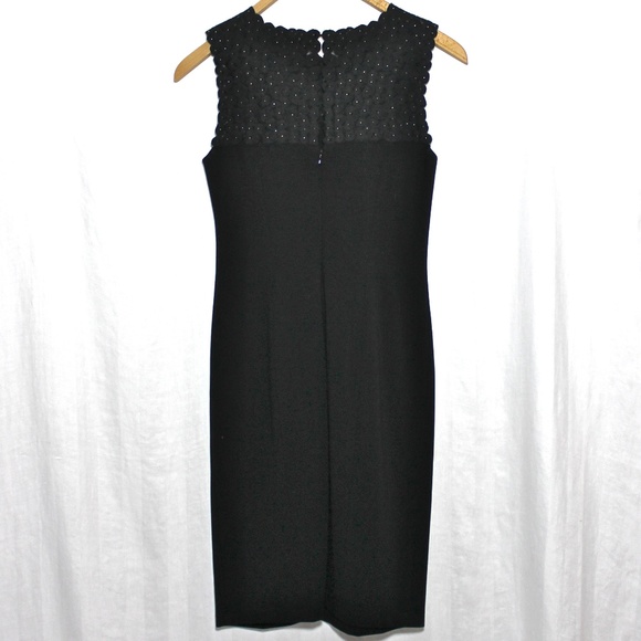 PRICE⬇️NWOT-Silk Floral /Bead Black Sheath Dreas - Picture 4 of 8